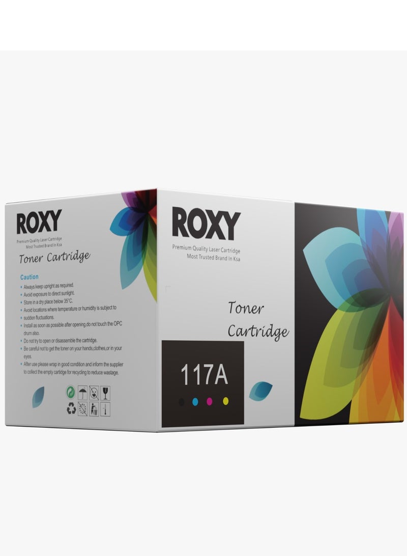 روكسي مجموعة خراطيش حبر متوافقة 117A مع شريحة - بديلة لطابعات HP W2070A، W2071A، W2072A، W2073A - من ROXY - لطابعات HP 117a، 150a، 150nw، 178nwg، 179fnw - عبوة من 4 قطع (أسود، سماوي، أرجواني، أصفر) - Image 2