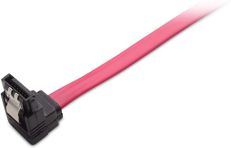 Wizzo كابل بيانات SATA III / SATA 3 بسرعة 1.5GB/s، 3GB/s، 6GB/s بزاوية 90 درجة على شكل L مع قفل لتوصيل محركات الأقراص الصلبة الداخلية HDD، SSD وكاتب DVD - أسود - Image 1