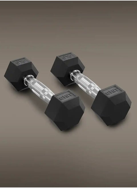 GRIT Hex Dumbbells - 4 kg Pair