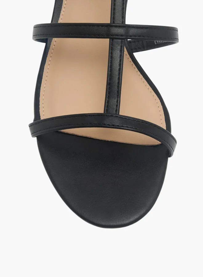 Flora Bella By Shoexpress Womens Strappy Sandals With Buckle Closure And Block Heels