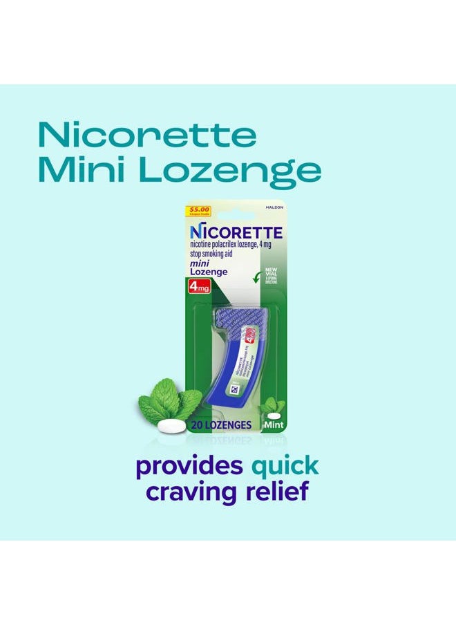 nicorette 4 mg Mini Nicotine Lozenges to Quit Smoking - Mint Flavored Stop Smoking Aid, 20 Count  - Image 3