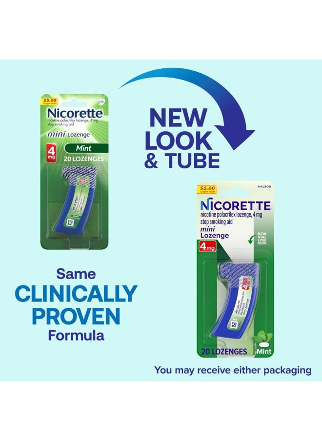 nicorette 4 mg Mini Nicotine Lozenges to Quit Smoking - Mint Flavored Stop Smoking Aid, 20 Count  - Image 2