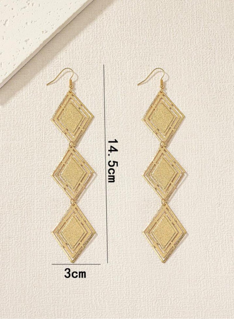 Dangle Charms Trendy Gold Plated Drop Earrings For Women - Image 5