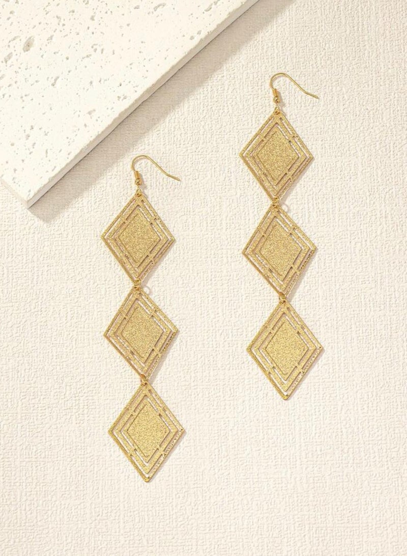 Dangle Charms Trendy Gold Plated Drop Earrings For Women - Image 4