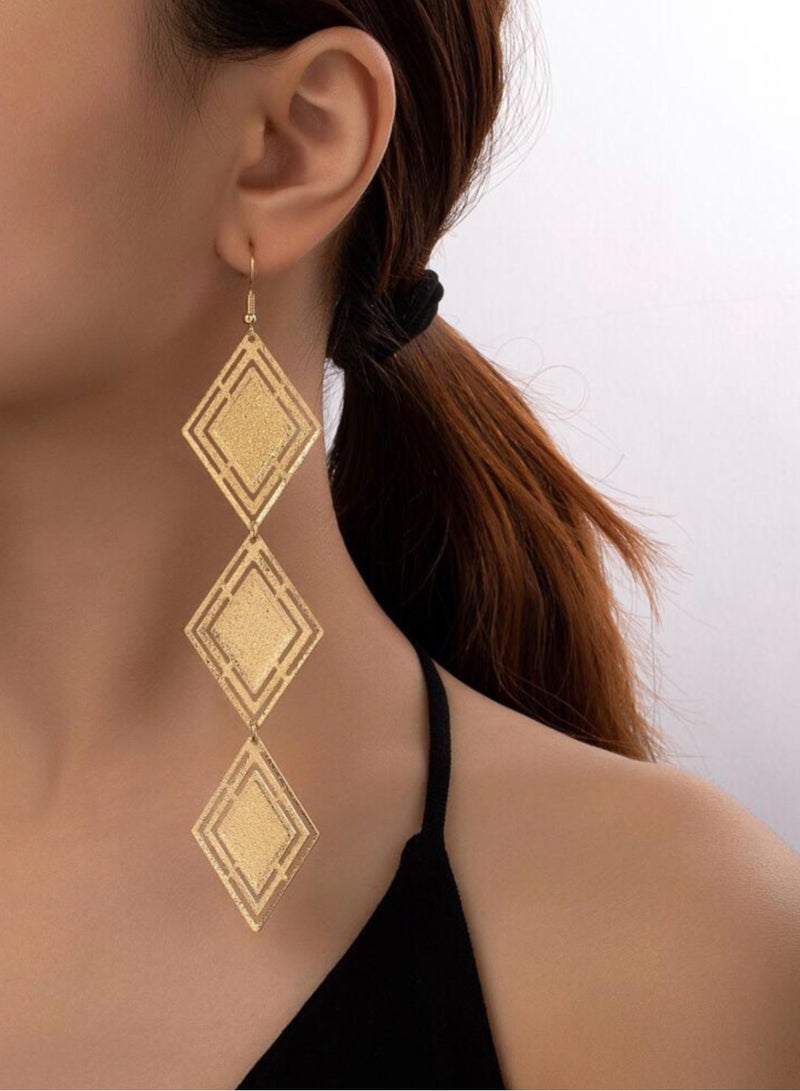 Dangle Charms Trendy Gold Plated Drop Earrings For Women - Image 1