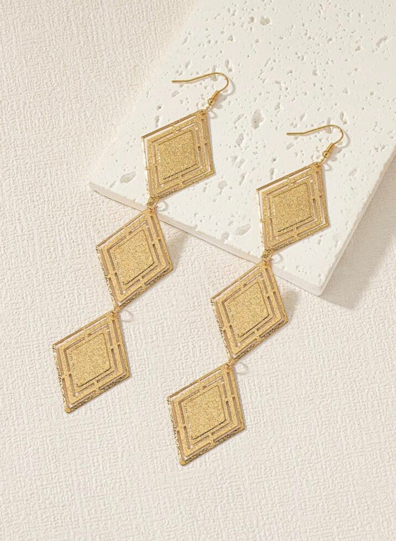 Dangle Charms Trendy Gold Plated Drop Earrings For Women - Image 3