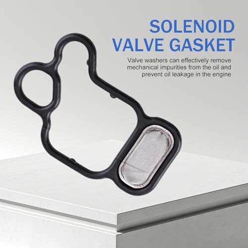 MOXRUQ 2 PCS Head Cylinder Solenoid Valve Gasket Kit, 15815-R40-A01 91319-PAA-A01 VTEC Solenoid Gasket Filter Spool Valve with Sealing Ring, Compatible with A-cura ILX TSX, H-onda Accord Civic CR-V - Image 2