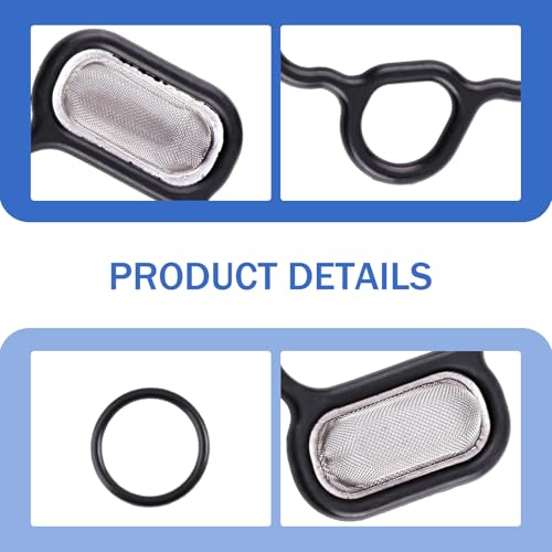 MOXRUQ 2 PCS Head Cylinder Solenoid Valve Gasket Kit, 15815-R40-A01 91319-PAA-A01 VTEC Solenoid Gasket Filter Spool Valve with Sealing Ring, Compatible with A-cura ILX TSX, H-onda Accord Civic CR-V - Image 3