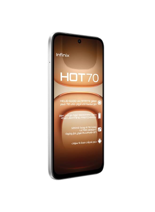 إنفينيكس هوت 70 ثنائي الشريحة حراري برتقالي 12 جيجابايت رام (6+6) 128 جيجابايت 4G LTE - نسخة الشرق الأوسط - Image 4