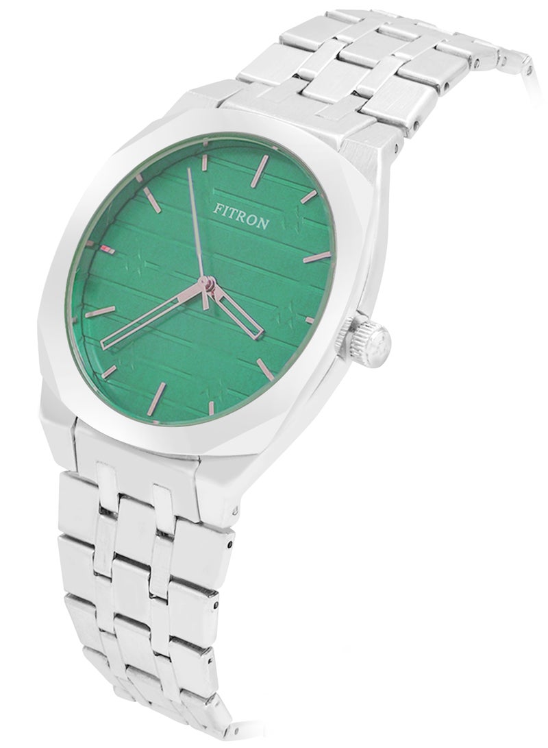 Fitron Quartz Analog Silver Couple Set Watch For Men and Women - Image 4