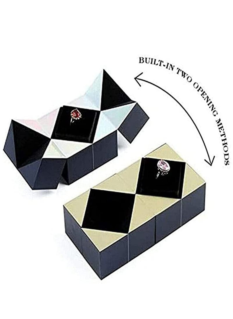 Excefore - Creative Cube Ring Box Magic Rotating Bracelet And Puzzle Jewelry Box Unique Proposal Ring Box Funny Gift Box - Image 1