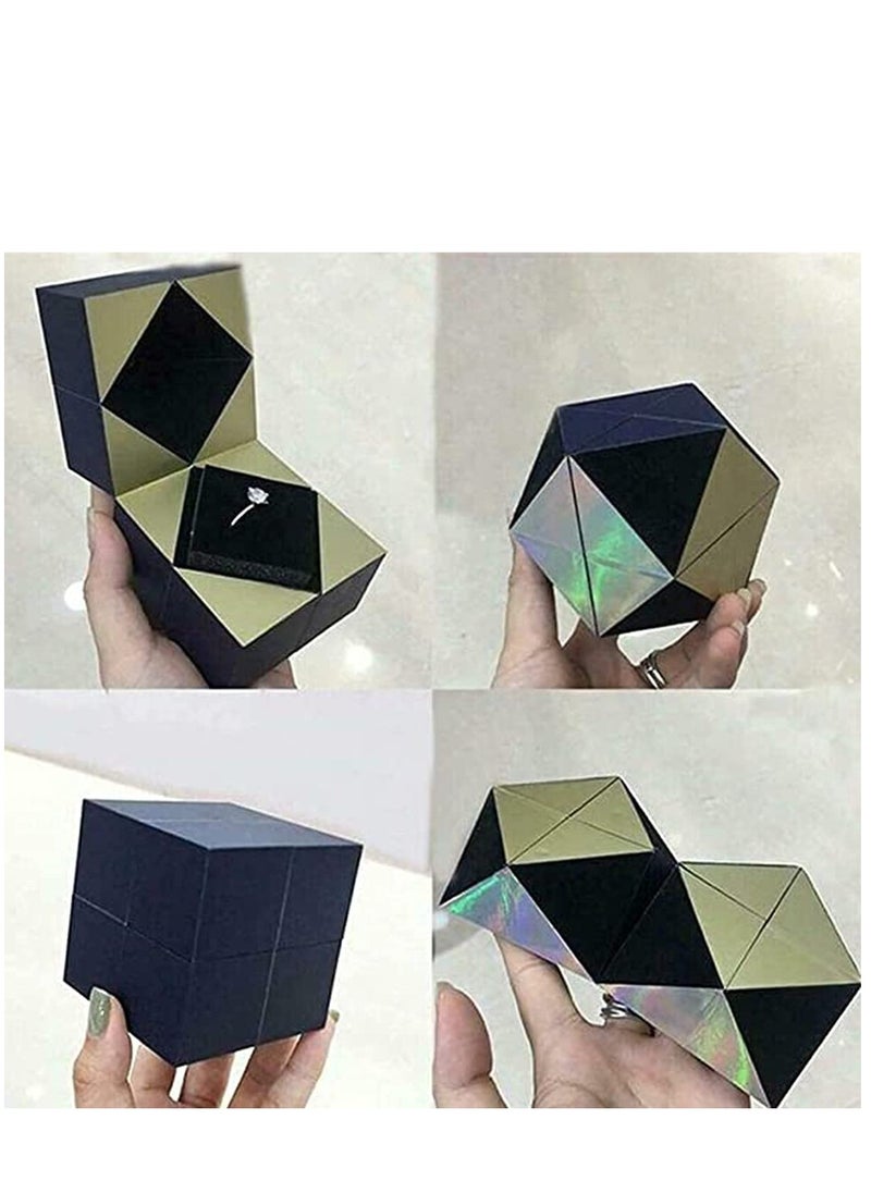 Excefore - Creative Cube Ring Box Magic Rotating Bracelet And Puzzle Jewelry Box Unique Proposal Ring Box Funny Gift Box - Image 1