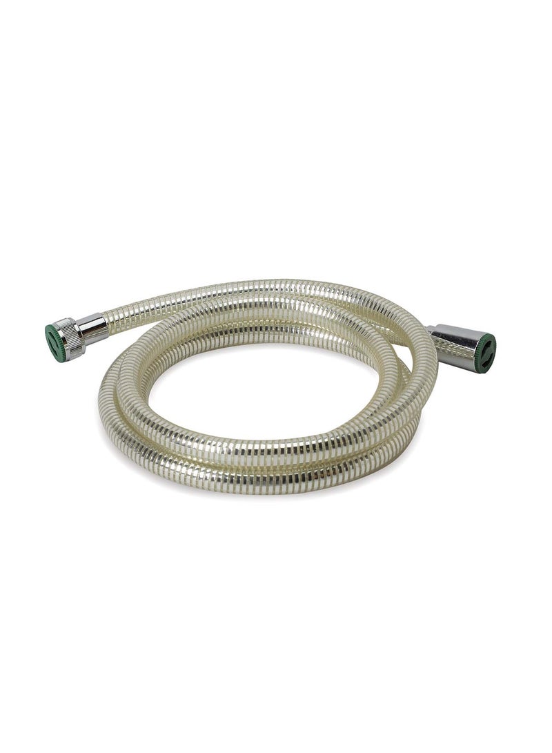 Bold Techno Shower Hose Chrome 170CM Bold Premium 1.7m Round Chrome Silver Wire Shower Hose – High-Quality PVC Double Interlock with Anti-Twist Brass Fittings, Scratch-Resistant Finish, Durable for Modern Bathrooms - Image 1