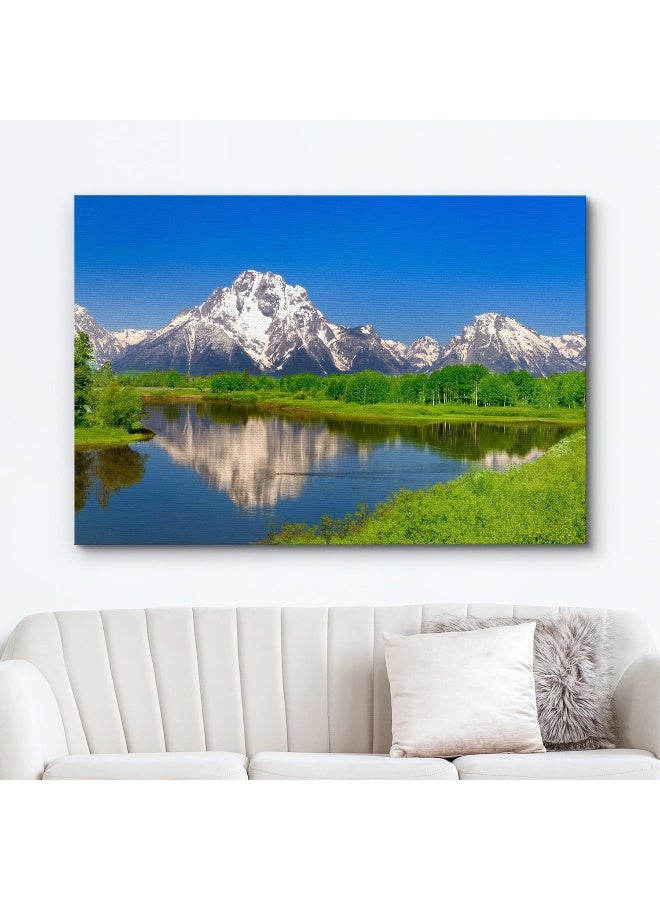 wall26 Canvas Prints Wall Art - Beautiful Scenery/Landscape Oxbow Bend at Grand Teton | Modern Home Decoration/Wall Art Giclee Printing Wrapped Canvas Art Ready to Hang - 24" x 36" - Image 2