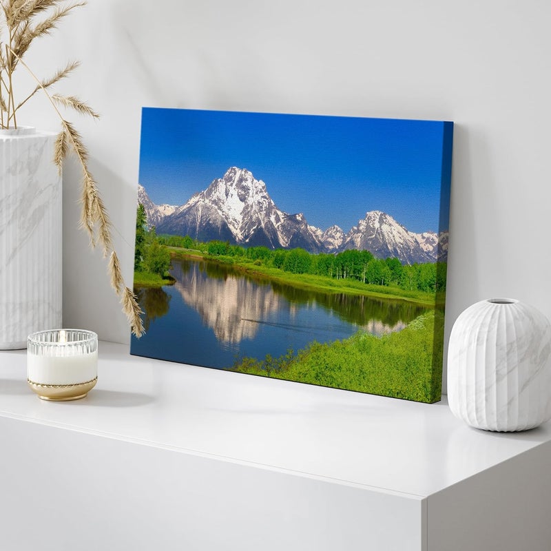 wall26 Canvas Prints Wall Art - Beautiful Scenery/Landscape Oxbow Bend at Grand Teton | Modern Home Decoration/Wall Art Giclee Printing Wrapped Canvas Art Ready to Hang - 24" x 36" - Image 4
