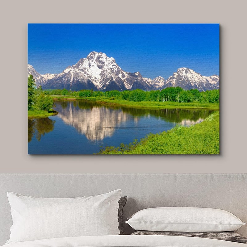 wall26 Canvas Prints Wall Art - Beautiful Scenery/Landscape Oxbow Bend at Grand Teton | Modern Home Decoration/Wall Art Giclee Printing Wrapped Canvas Art Ready to Hang - 24" x 36" - Image 3