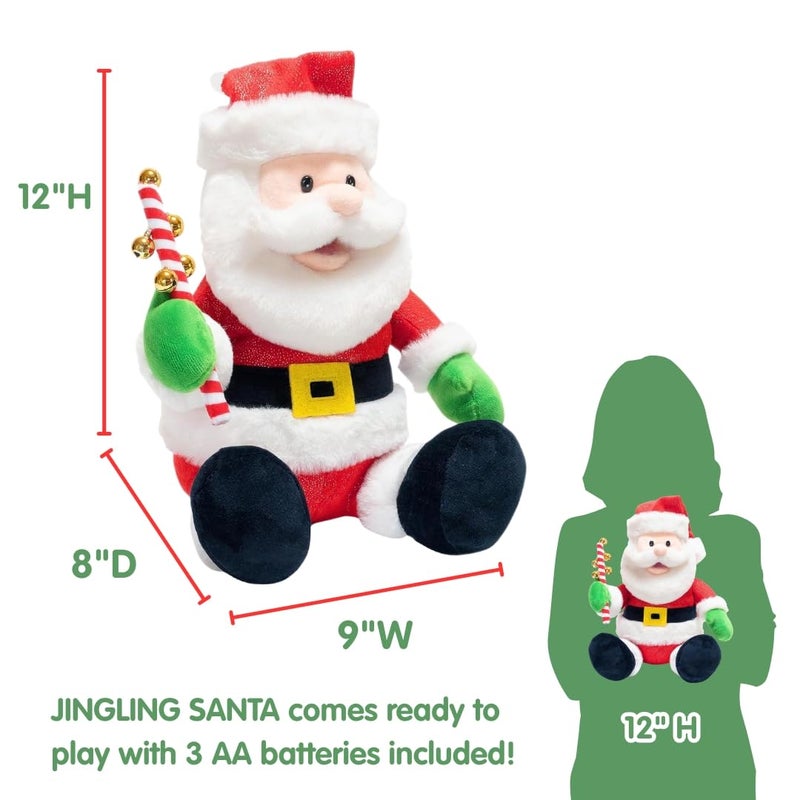 Cuddle Barn  Jingling Santa  Singing Santa Claus Christmas Plush Toy Shakes Bells Sings and Bops to Xmas Carol Jingle Bell Rock  Cute and Funny or Decor  Great for All Ages  12 - Image 3