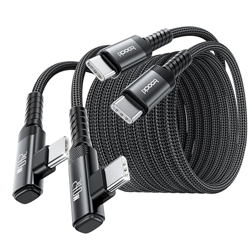 toocki USB C Cable [2Pack, 10ft] 240W Fast Charging Type C Cord, Nylon Braided USB 2.0 Cable for iPhone 17 16 15 Pro Plus Pro Max Air, iPad Pro, Samsung Galaxy S24 S23, Switch, MacBook Pro, Pixel-Black - Image 1