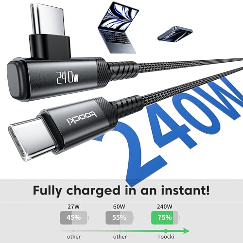 toocki USB C Cable [2Pack, 10ft] 240W Fast Charging Type C Cord, Nylon Braided USB 2.0 Cable for iPhone 17 16 15 Pro Plus Pro Max Air, iPad Pro, Samsung Galaxy S24 S23, Switch, MacBook Pro, Pixel-Black - Image 2