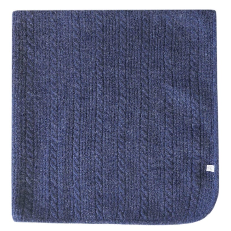 Copper Pearl Sweater SuperSoft Stretchy 36x36 Chunky Knit Blanket Perfect Knitted Baby Blanket for Newborns Neutral Cozy Heirloom Quality Navy - Image 2