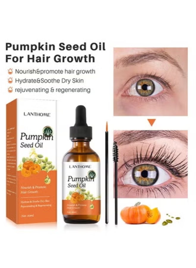 لانثوم زيت بذور اليقطين - يُعزز نمو الشعر والرموش، ويُهدئ البشرة الجافة، زيت بذور اليقطين 60 مل - Image 1