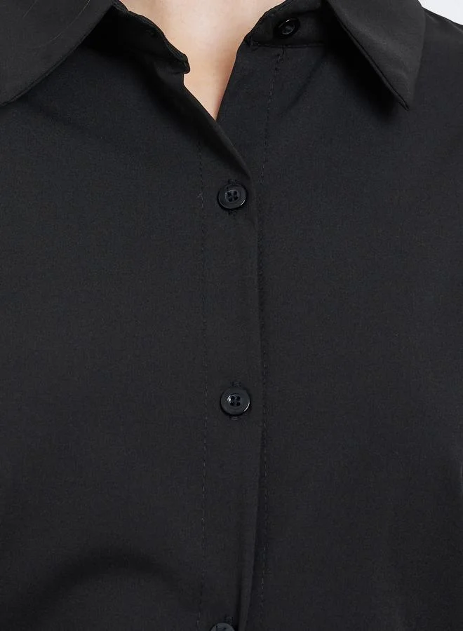 Styli Black Styli Women Black Longline Oversized Shirt for Women | Best Price UAE