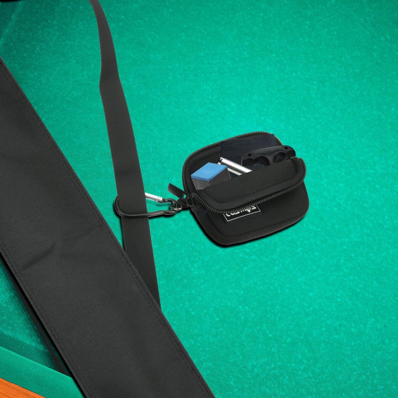 Cosmos Cue Stick Carrying Bag for 1/2 Billiard Stick Storage, 32 Inches Black Color, with Mini Zipper Storage Pouch - Image 5