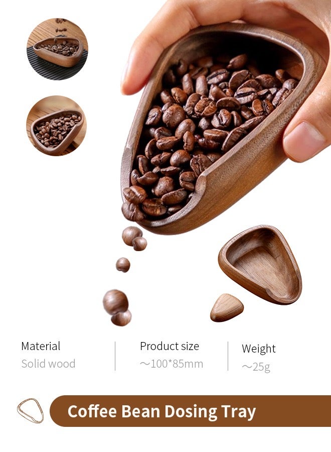 Handcrafted Walnut Coffee Bean Dosing Tray – Premium Wooden Coffee Tool for Espresso, Pour Over & Manual Brewing - Image 1