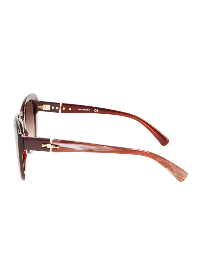 Longchamp نظارة شمسية بإطار الفراشة للحماية من الأشعة فوق البنفسجية للنساء - LO714S-604-5419 - مقاس العدسة: 54 ملم  - Image 2