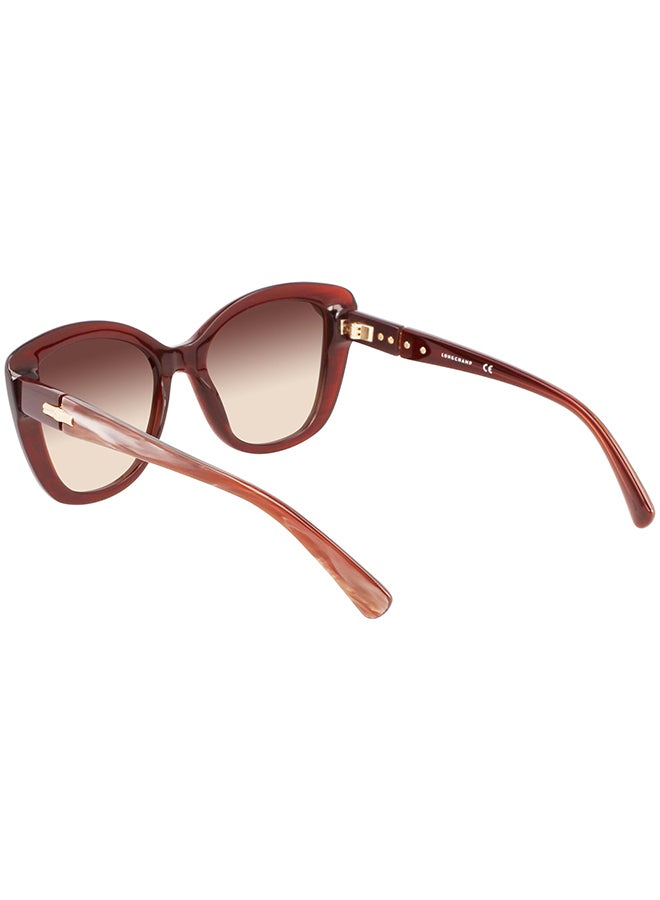 Longchamp نظارة شمسية بإطار الفراشة للحماية من الأشعة فوق البنفسجية للنساء - LO714S-604-5419 - مقاس العدسة: 54 ملم  - Image 3
