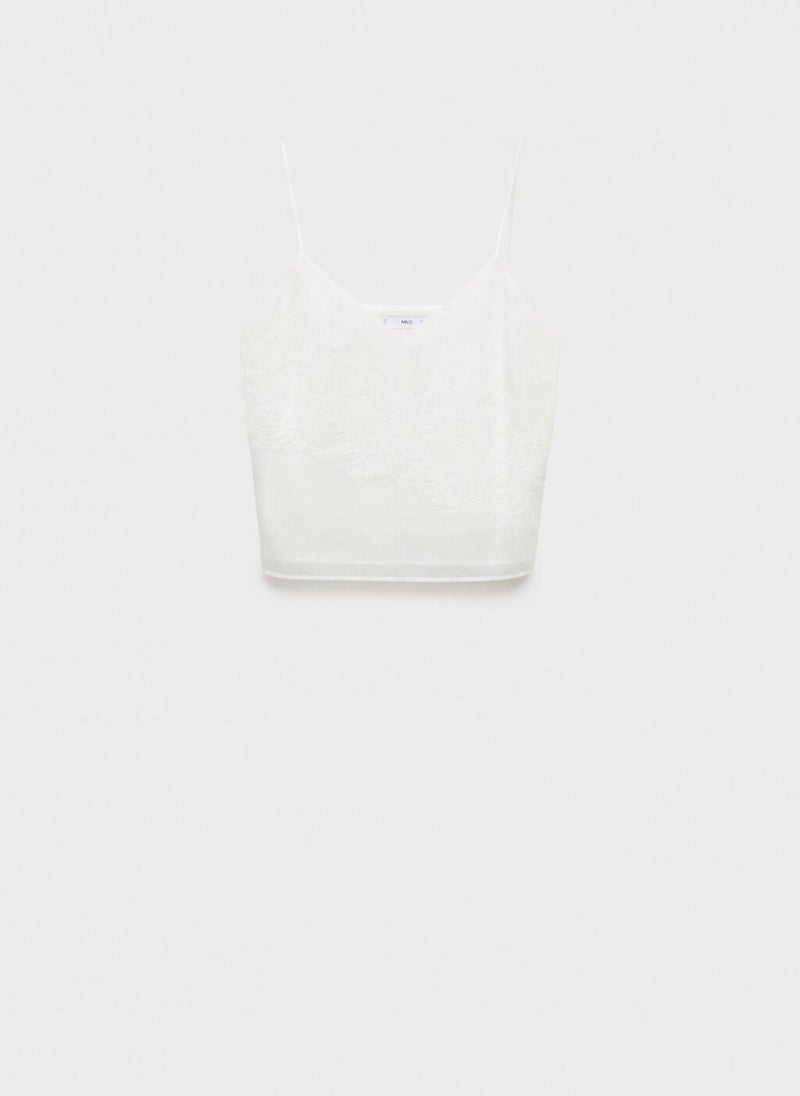 MANGO Lace Strap Top  - Image 5