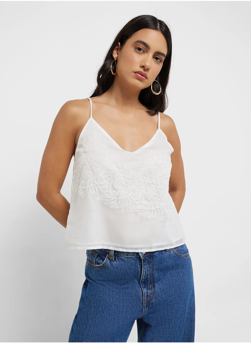 مانجو Lace Strap Top