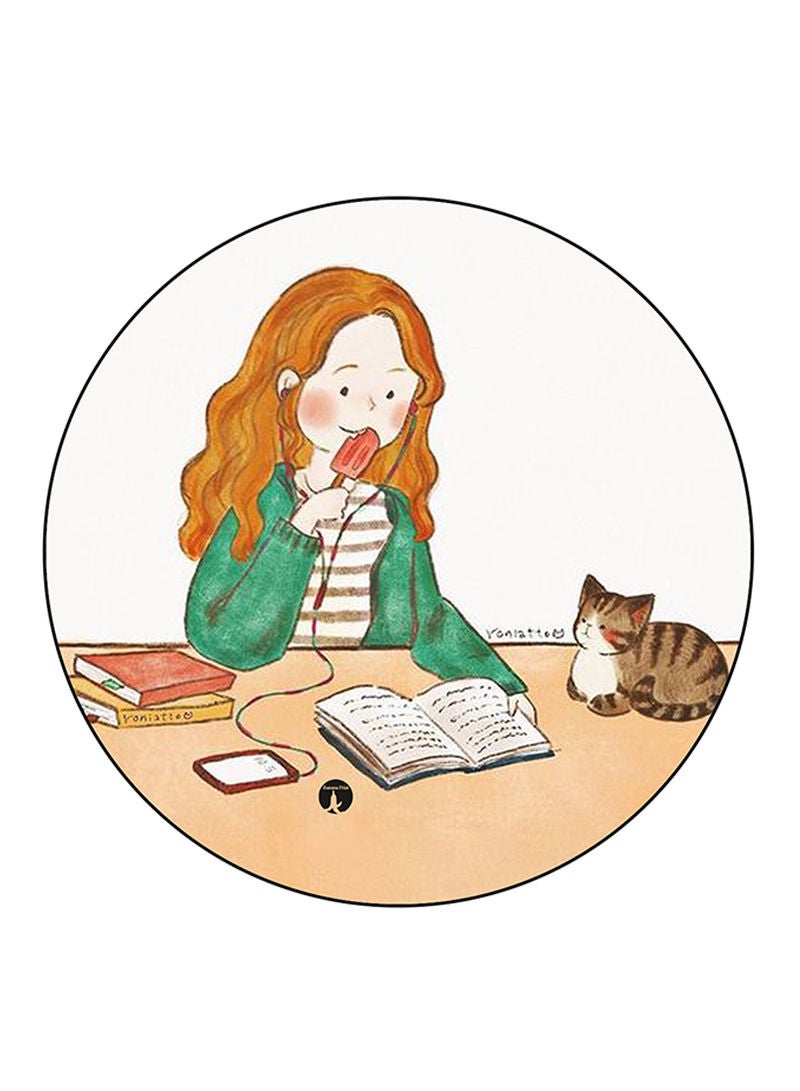 Girl Printed Mouse Pad Multicolour