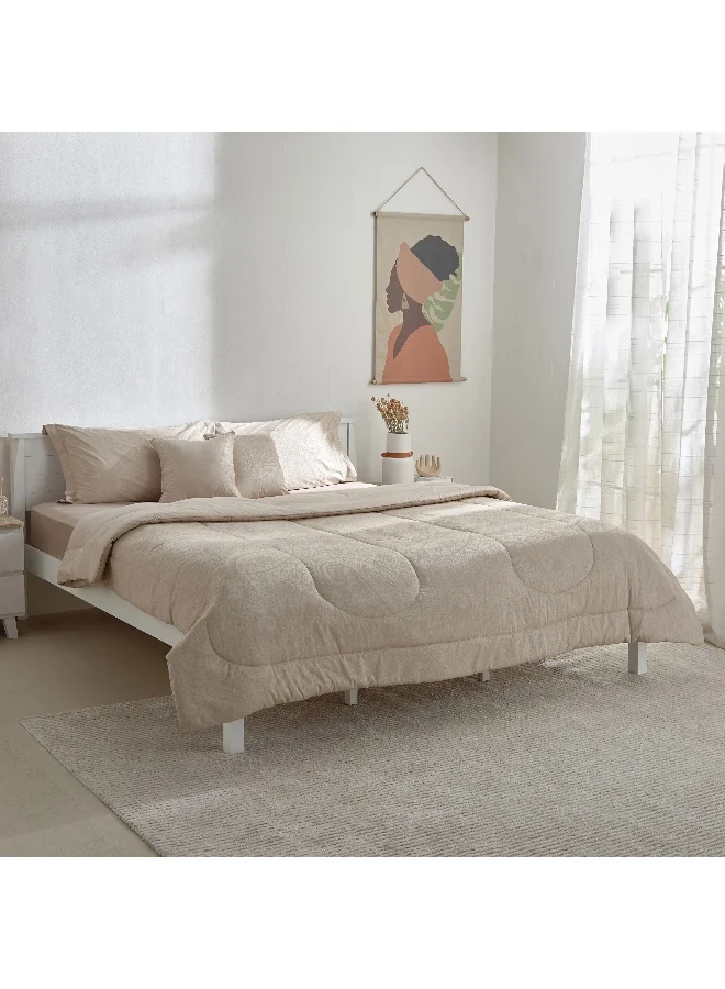 Home Box 5-Piece 400TC Cotton Jacquard Khadi Print King Comforter Set - 220x240 cm