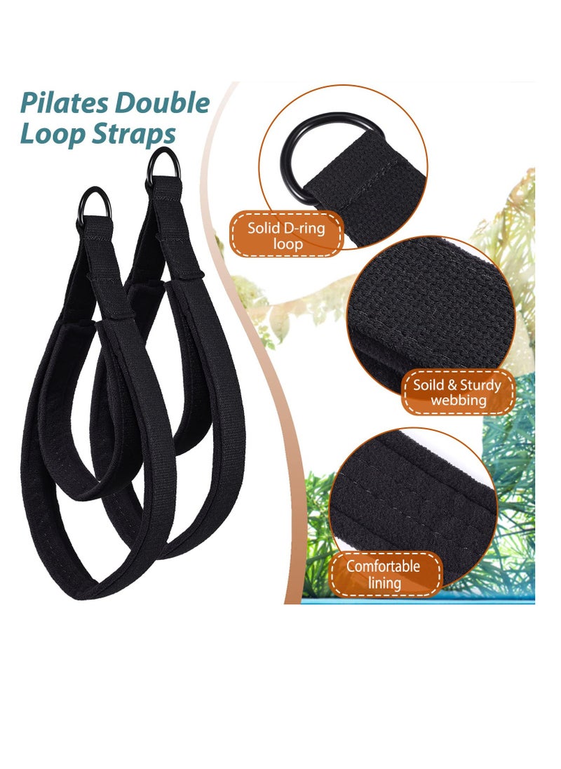 SYOSI Pilates Straps, Pilates Double Loop Straps for Reformer, Fitness D-Ring Straps Double Loops Padded, Pilates Equipment D-Ring Exercise Straps Yoga Exercise Accessories for Home Gym Workout (2PCS)  - Image 4