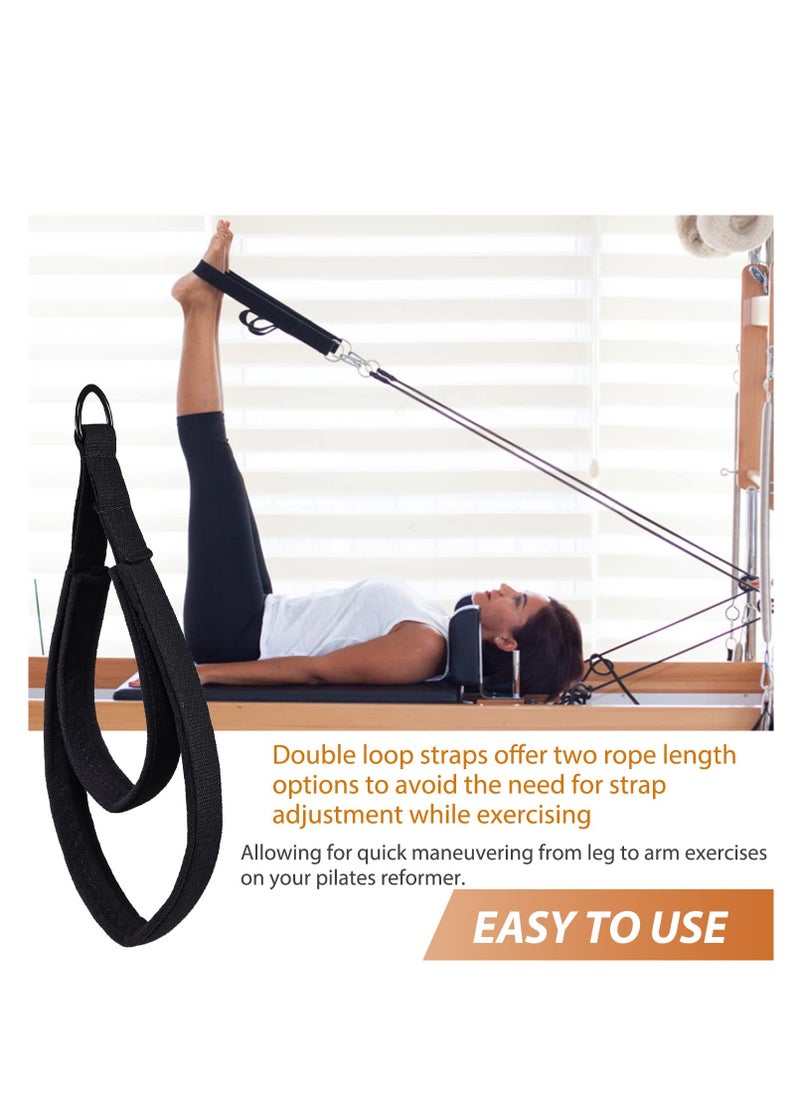SYOSI Pilates Straps, Pilates Double Loop Straps for Reformer, Fitness D-Ring Straps Double Loops Padded, Pilates Equipment D-Ring Exercise Straps Yoga Exercise Accessories for Home Gym Workout (2PCS)  - Image 5