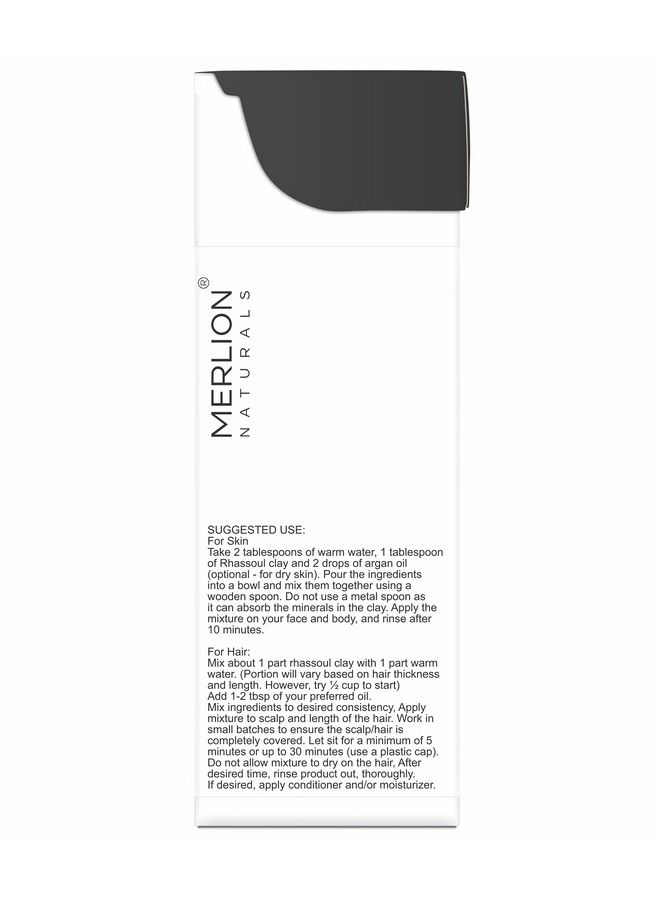 MERLION NATURALS Clay Powder; All Natural With Pure Herbs; For Healthy Hair & Skin (Rhassoul Clay) 227G - Image 4