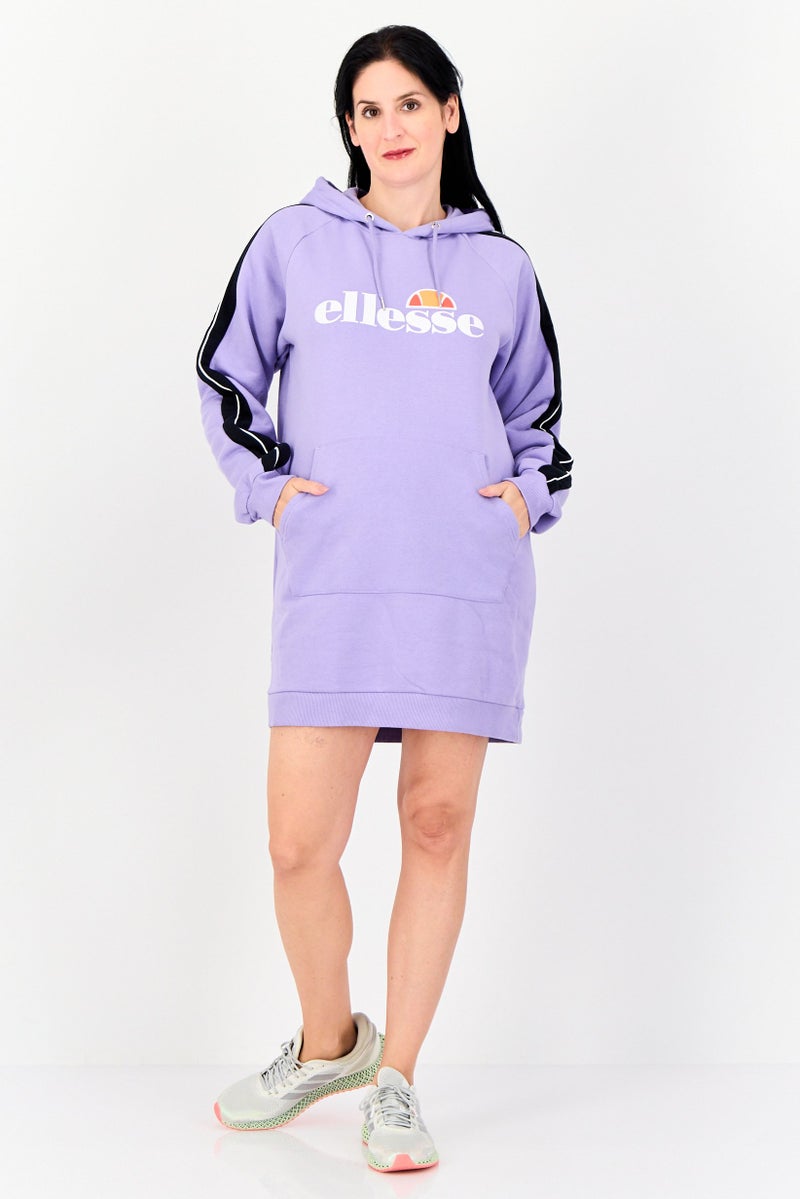 Ellesse فستان رياضي نسائي بأكمام طويلة مناسب للخارج، بنفسجي - Image 4