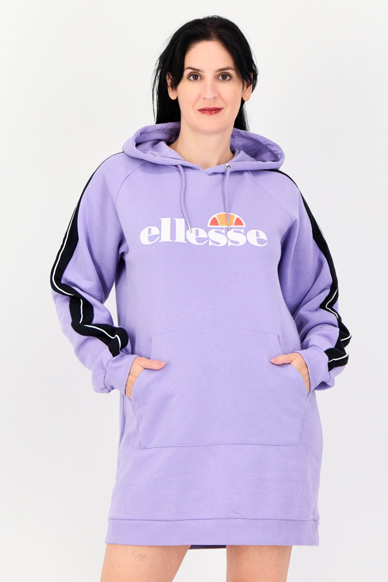 Ellesse فستان رياضي نسائي بأكمام طويلة مناسب للخارج، بنفسجي - Image 1
