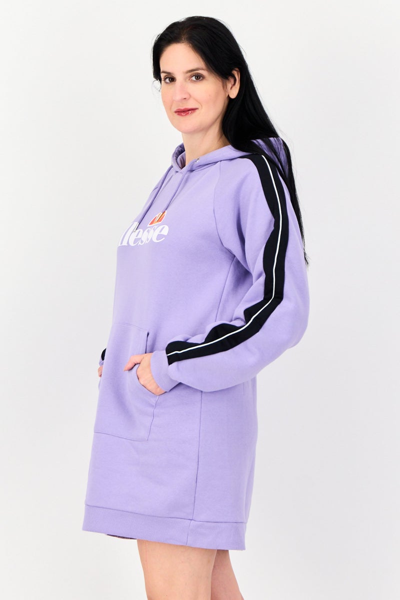 Ellesse فستان رياضي نسائي بأكمام طويلة مناسب للخارج، بنفسجي - Image 2