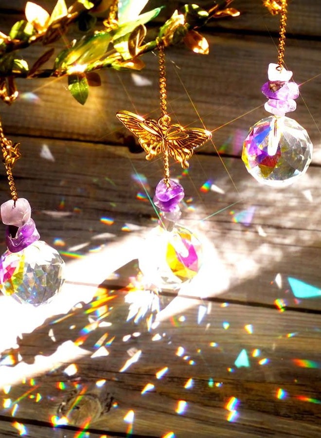 LPKADQA Suncatcher - Amethyst Moon Crystal Sun Catcher Window Hanging, Good Luck Charms Gifts for Women Chrismas Thanksgiving Birthday Crystal - Image 3