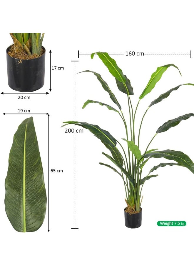 Yatai - YAHOME Artificial Tree, 200cm Tall Bird of Paradise Fake Plants with Plastic Pot, Faux Tropical Palm Tree Large Plant, UV-Resistant & Maintenance-Free & Hassle-Free Faux Plants for Home Event Decor - Image 1