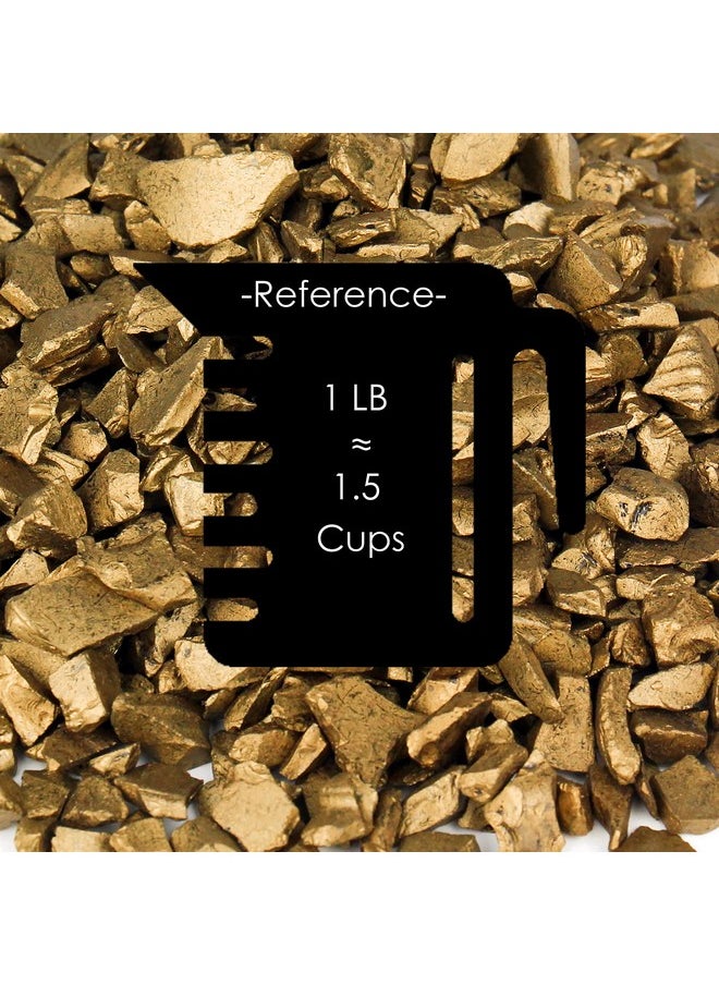 CYS EXCEL Metallic Gold Crushed Glass Vase Fillers (2 Lbs, Approx. 3 Cups) | Multiple Color Choices Aquarium Colored Gravel Sea Glass Pebbles | Arts & Crafts Crushed Gemstones  - Image 2