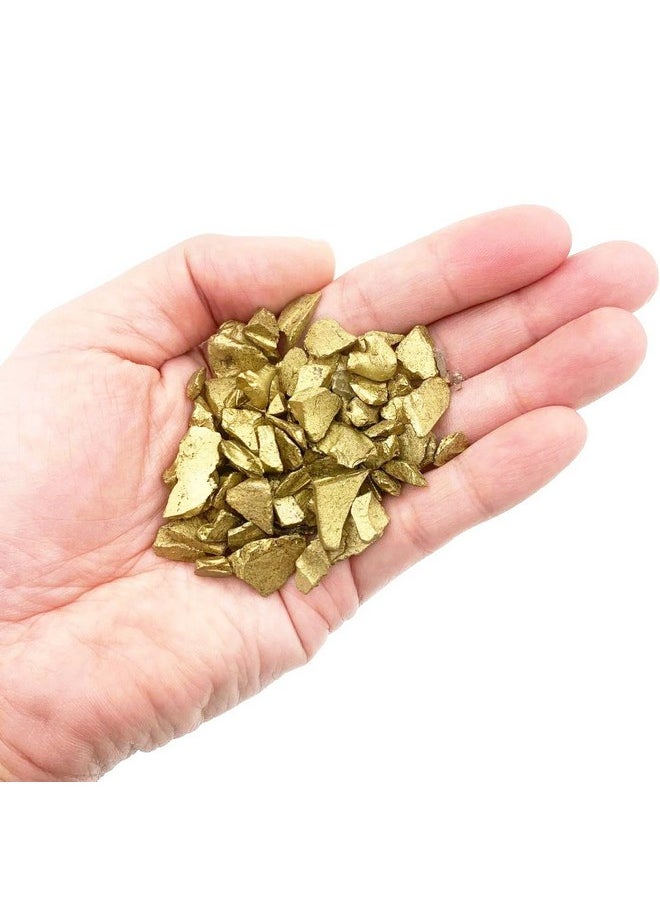 CYS EXCEL Metallic Gold Crushed Glass Vase Fillers (2 Lbs, Approx. 3 Cups) | Multiple Color Choices Aquarium Colored Gravel Sea Glass Pebbles | Arts & Crafts Crushed Gemstones  - Image 4