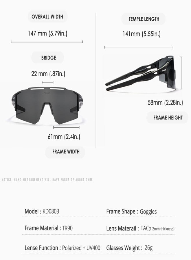 kdeam Sports Sunglasses for Men Women,  Polarized UV400, Cycling Glasses for Baseball Fishing Running - Image 4