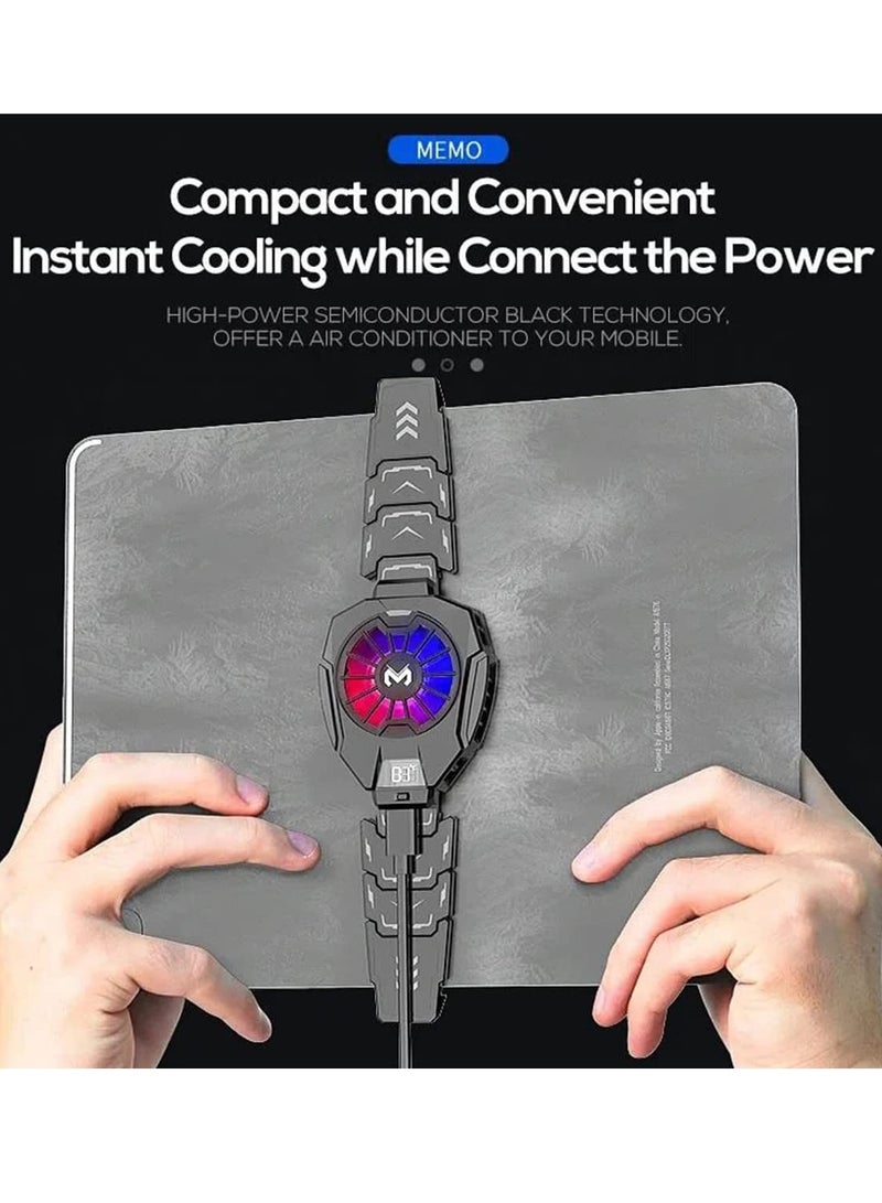 Loquat Tablet Gaming Cooler iPad Tablet Radiator Semiconductor Gaming Cooling Fan Tablet Cooler with RGB light for Gamer  - Image 2