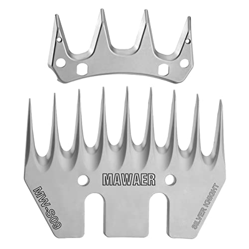 MAWAER 9 Teeth Sheep Shears Replacement Blades for fit Oster, Lister, Heiniger Sheep Clippers, Detachable Animal Trimmer Shears for Grooming Goats, Lambs, Llamas, Alpacas (9 Tooth) - Image 1