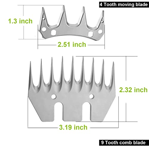 MAWAER 9 Teeth Sheep Shears Replacement Blades for fit Oster, Lister, Heiniger Sheep Clippers, Detachable Animal Trimmer Shears for Grooming Goats, Lambs, Llamas, Alpacas (9 Tooth) - Image 4