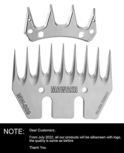 MAWAER 9 Teeth Sheep Shears Replacement Blades for fit Oster, Lister, Heiniger Sheep Clippers, Detachable Animal Trimmer Shears for Grooming Goats, Lambs, Llamas, Alpacas (9 Tooth) - Image 3