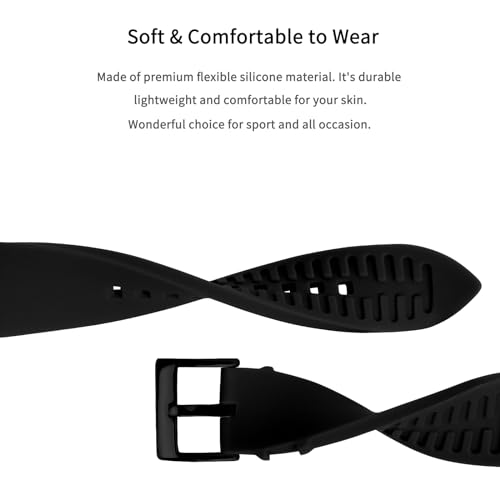 TStrap Silicone Watch Band for Men - Black Quick Release Watch Band for Women Soft - Waterproof Smart Watch Bracelet Clasp - Correa de Silicona para Reloj Replacement - 18mm 19mm 20mm 21mm 22mm 24mm - Image 5